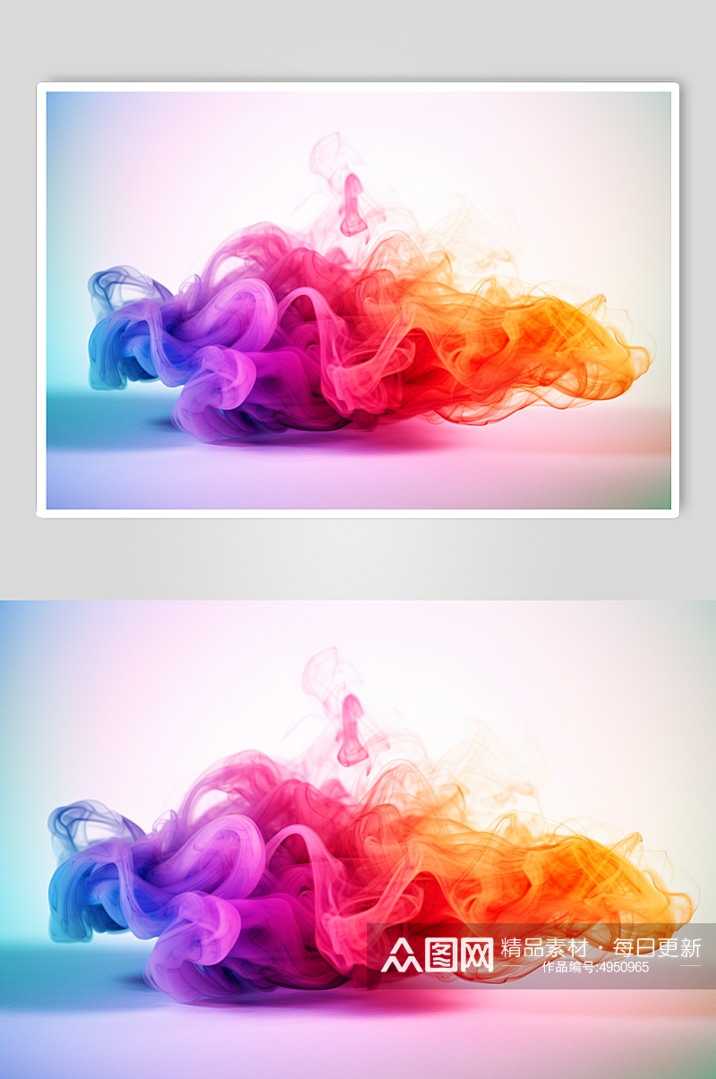 AI数字艺术手绘渐变彩色烟雾背景图片素材