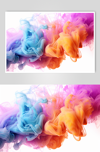 AI数字艺术创意渐变彩色烟雾背景图片