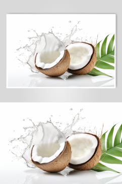 AI数字艺术椰子果汁酸奶液体飞溅模型
