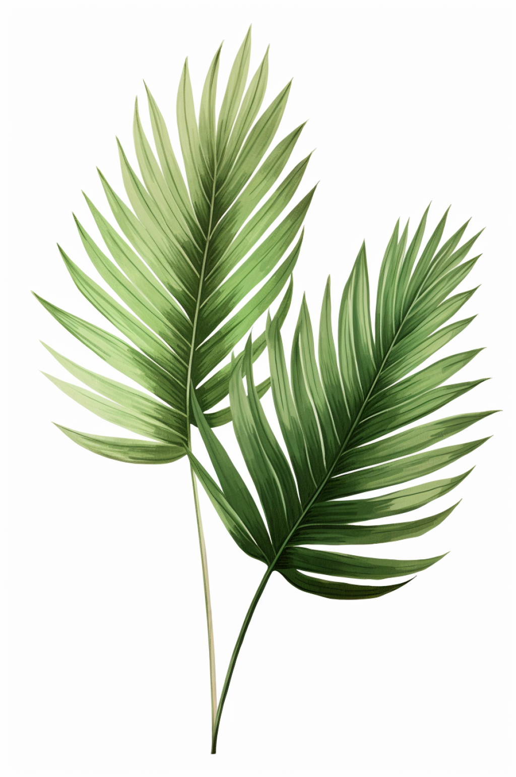 AI数字艺术小清新植物叶子插画素材