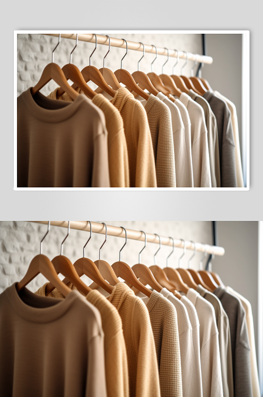 AI数字艺术服饰服装衣服挂在架子上摄影图片-众图网