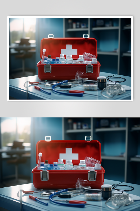 AI数字艺术医疗箱医疗救助摄影图-众图网
