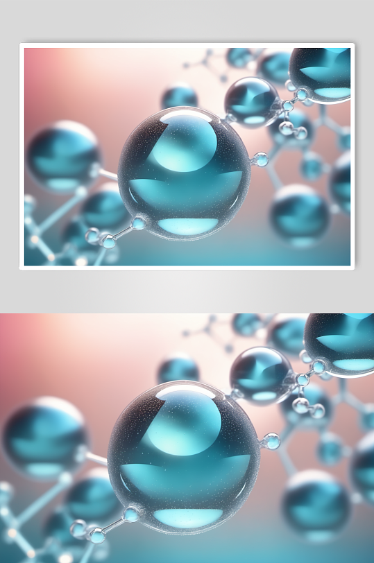 AI数字艺术医美液体泡泡分子3d医疗模型