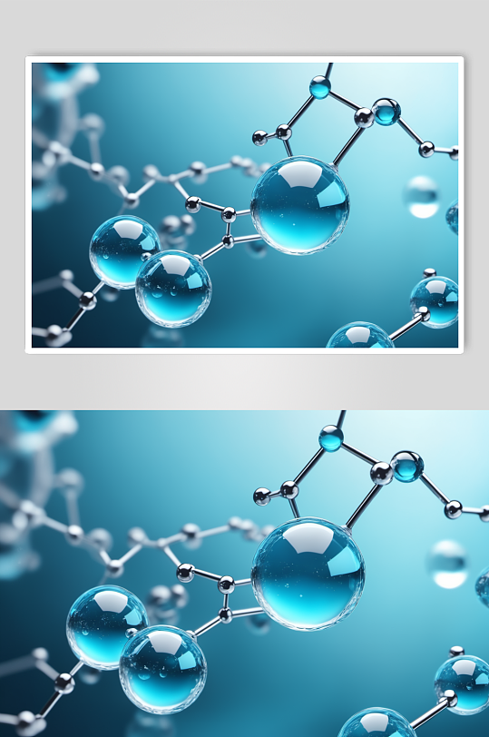 AI数字艺术医美液体泡泡分子3d医疗模型