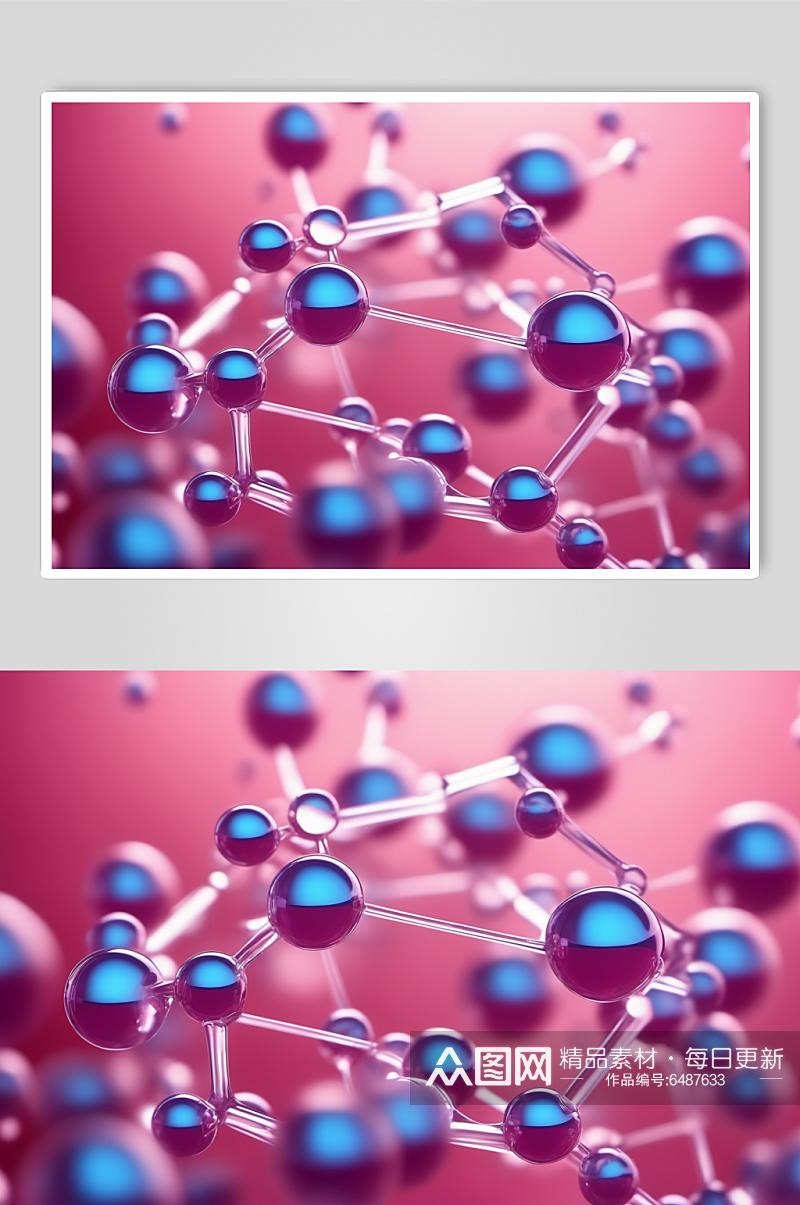 AI数字艺术医美液体泡泡分子3d医疗模型素材