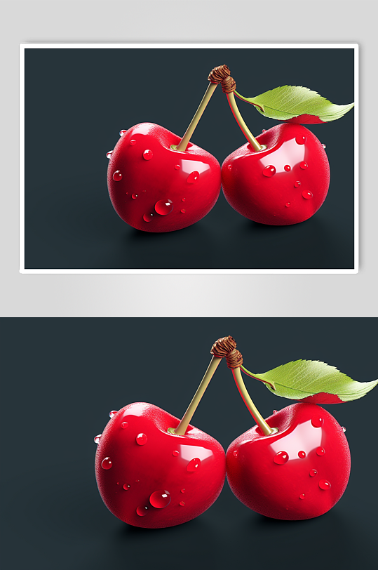 AI数字艺术高清简约樱桃车厘子水果图片-众图网
