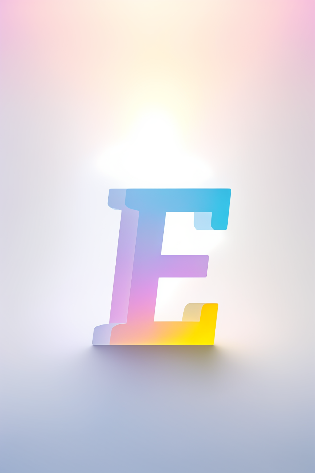 AI数字艺术E字渐变色磨砂玻璃英文字体素材