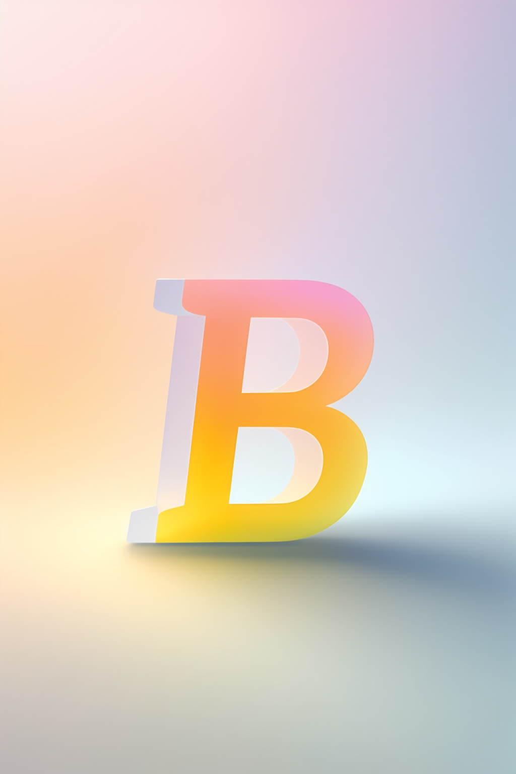 AI数字艺术B字渐变色磨砂玻璃英文字体素材下载-众图网