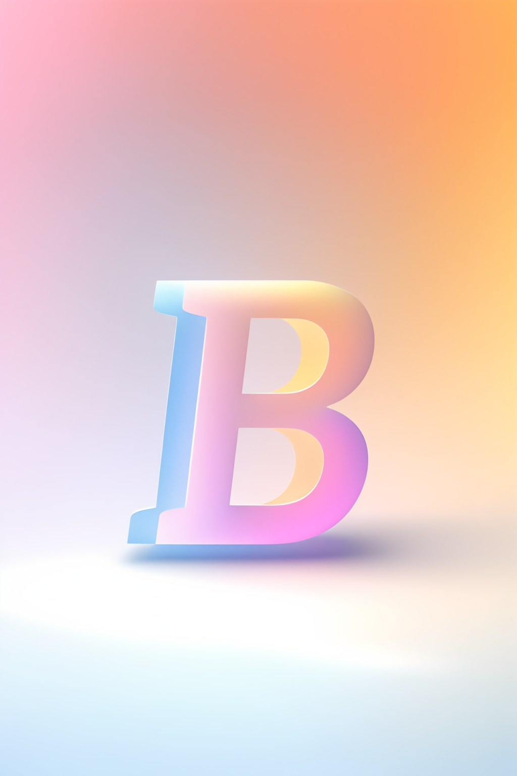 AI数字艺术B字渐变色磨砂玻璃英文字体素材下载-众图网