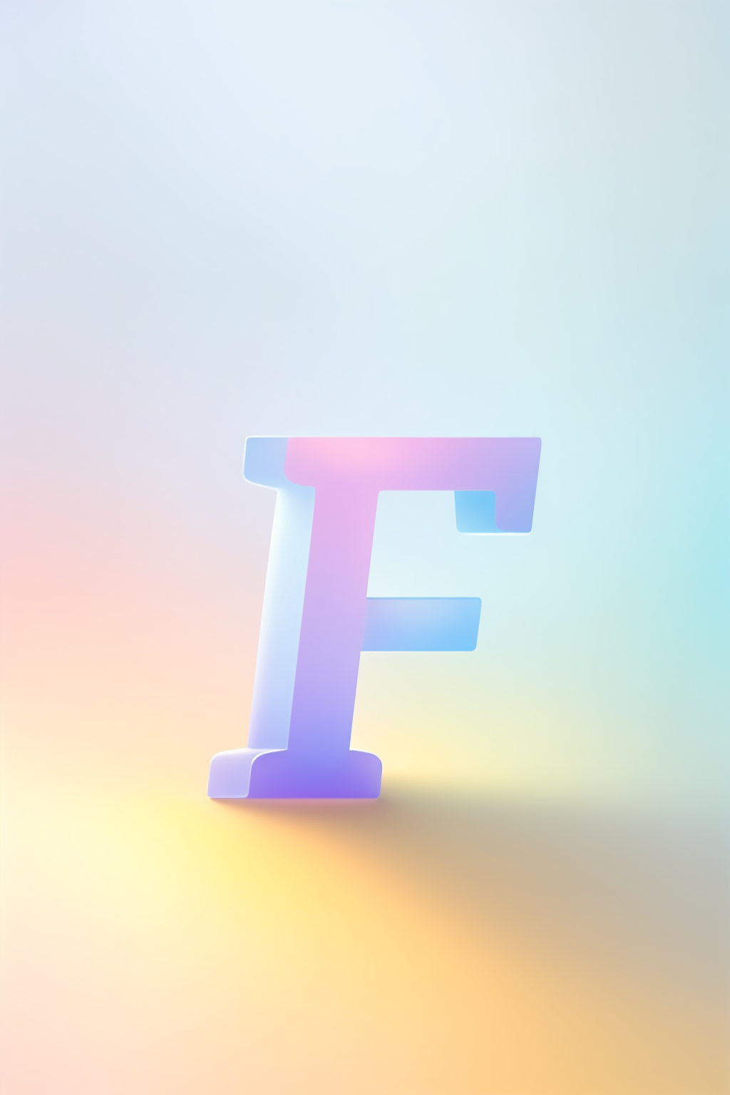 AI数字艺术F字渐变色磨砂玻璃英文字体素材