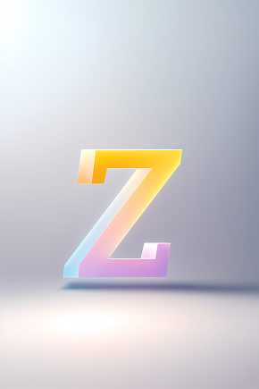 AI数字艺术Z字渐变色磨砂玻璃英文字体素材下载-众图网