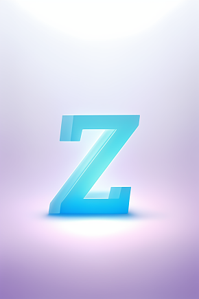 AI数字艺术Z字渐变色磨砂玻璃英文字体素材下载-众图网