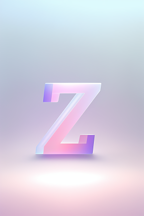 AI数字艺术Z字渐变色磨砂玻璃英文字体素材下载-众图网