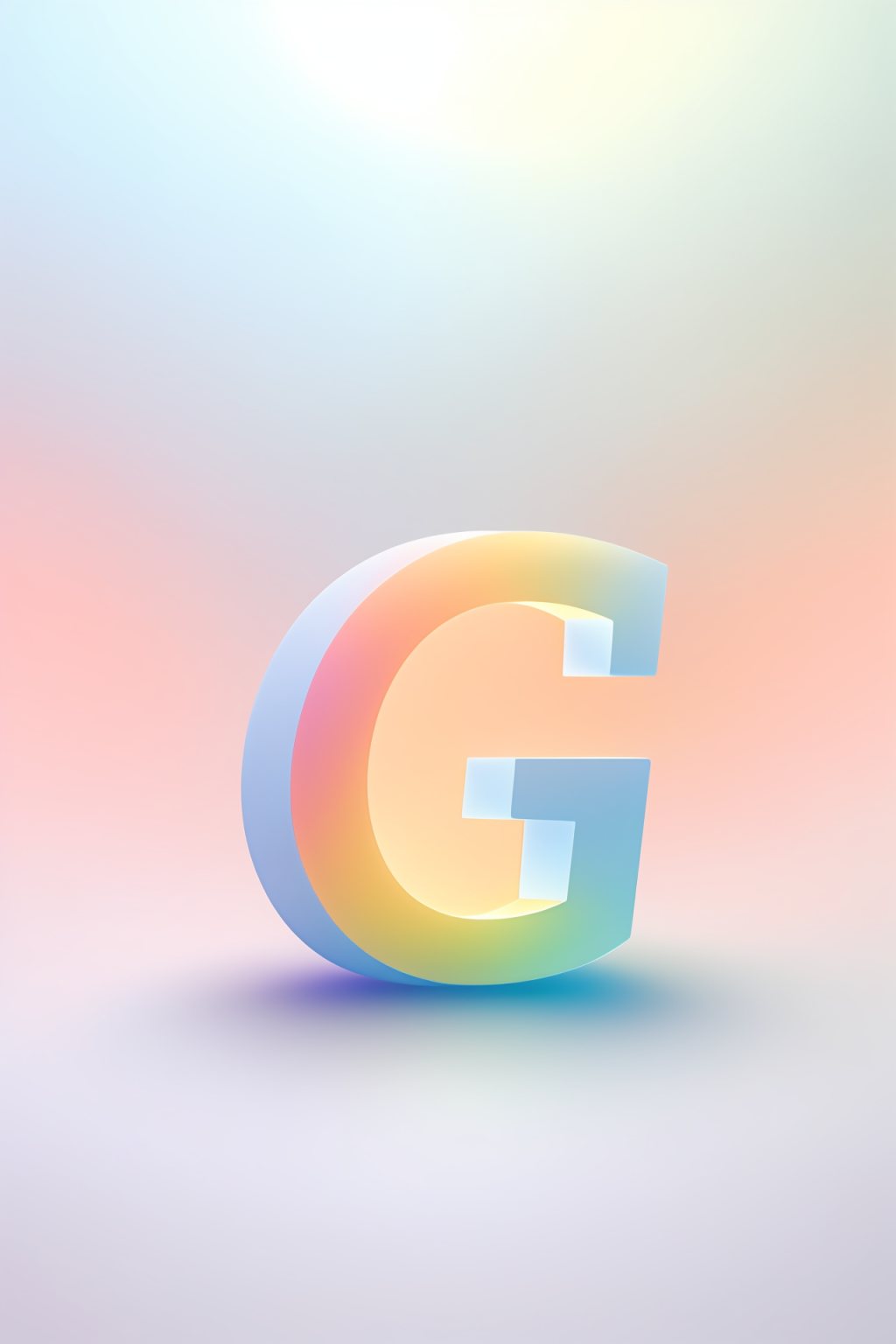 AI數(shù)字藝術(shù)G字漸變色磨砂玻璃英文字體素材