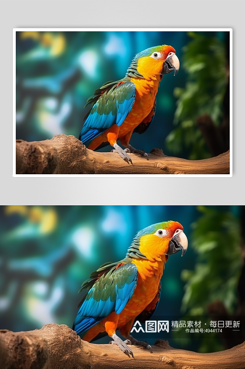 AI数字艺术创意小鸟鹦鹉动物摄影图片素材