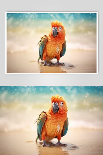 AI数字艺术创意小鸟鹦鹉动物摄影图片