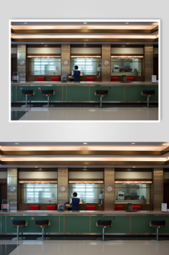 AI数字艺术银行大厅摄影图片