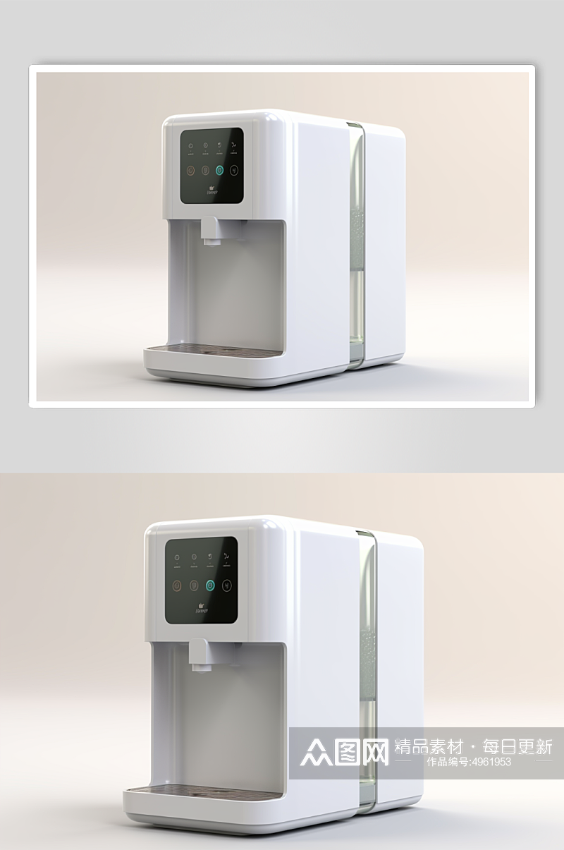 AI数字艺术简约电饮水机家用电器摄影图片素材