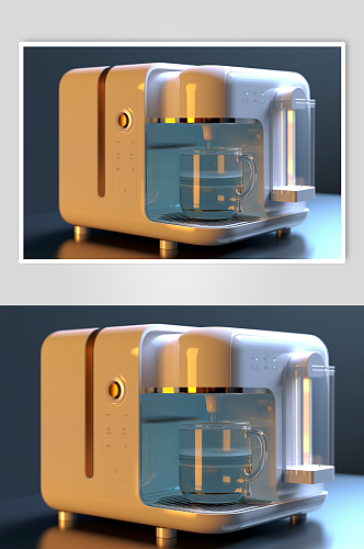 AI数字艺术清新电饮水机家用电器摄影图片