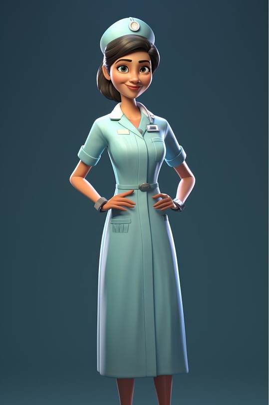 AI数字艺术卡通高清医生人物模型-众图网