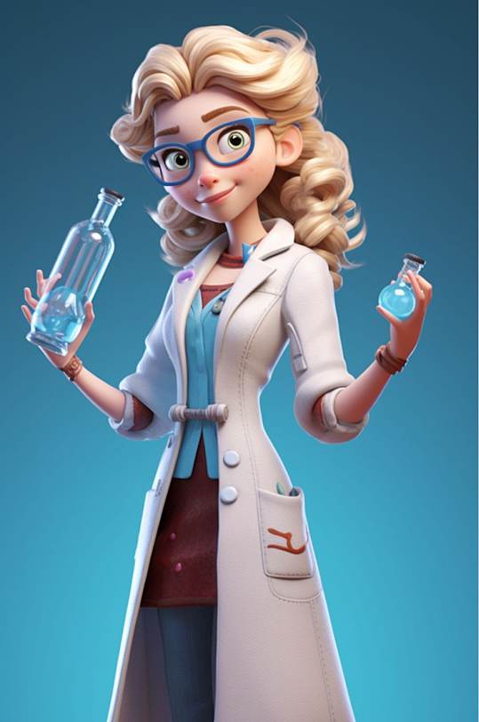 AI数字艺术卡通创意医生人物模型-众图网