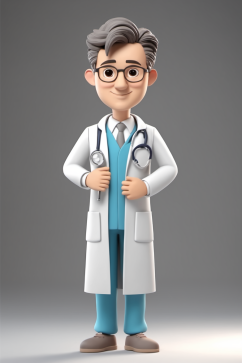 AI数字艺术医生卡通动画人物模型插图