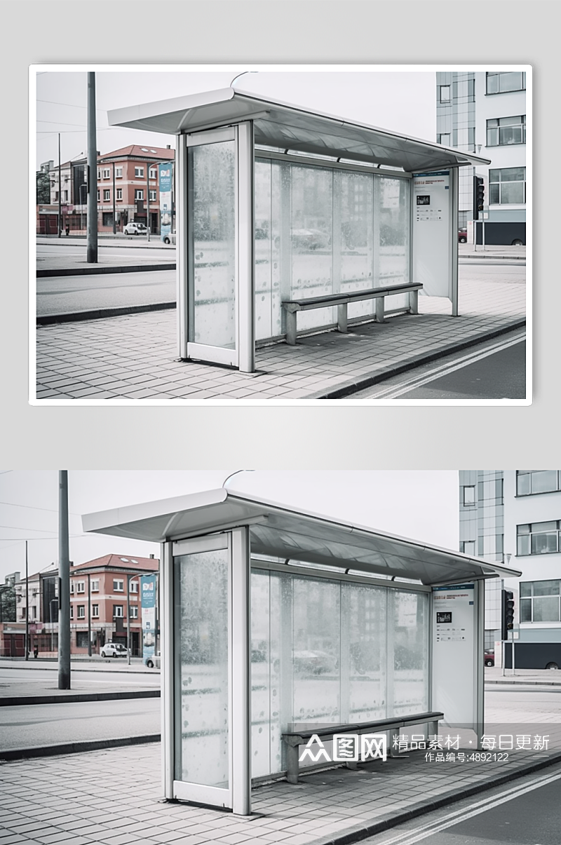 AI数字艺术公交站牌广告牌展板样机模型素材