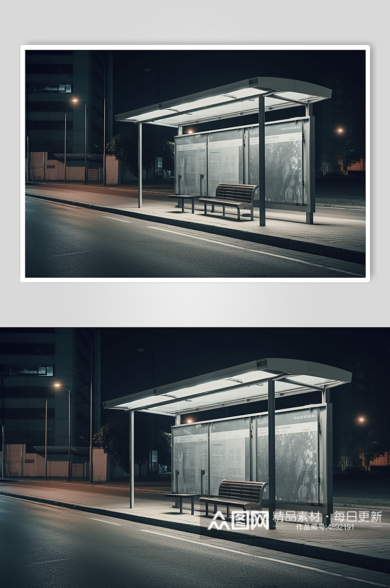AI数字艺术地铁站广告牌展板样机模型素材