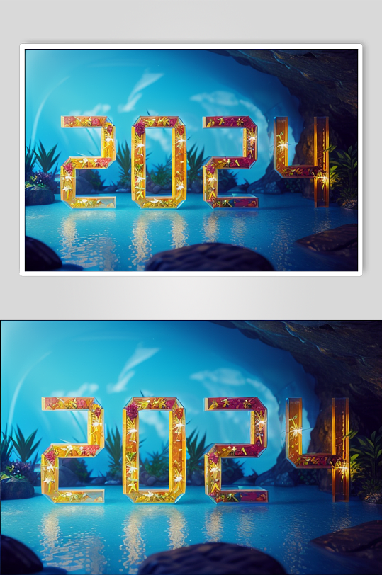 AI數(shù)字藝術(shù)2024藝術(shù)字立體透明字模型