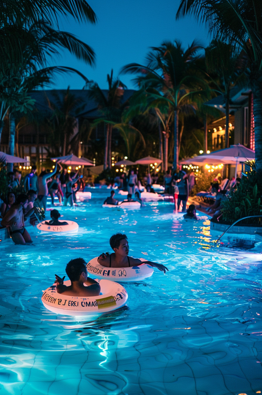 AI数字艺术夏季泳池派对摄影图-众图网