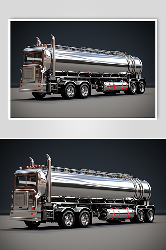 AI数字艺术油罐车交通运输工具摄影图