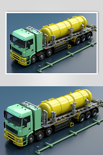 AI数字艺术油罐车交通运输工具摄影图