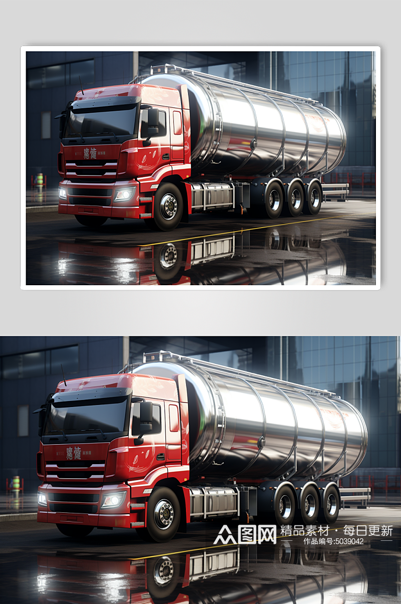 AI数字艺术油罐车交通运输工具摄影图素材