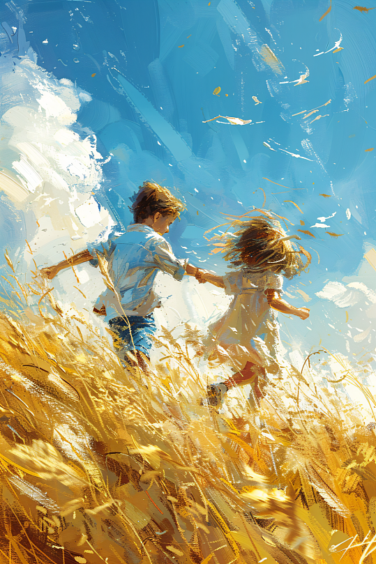 AI数字艺术六一儿童节小王子油画风插画-众图网