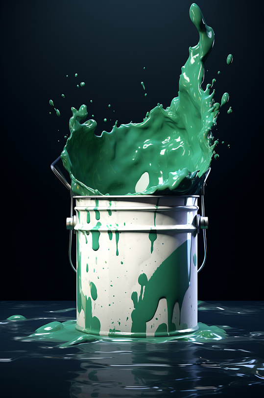 AI数字艺术油漆桶涂料桶包装样机模型-众图网