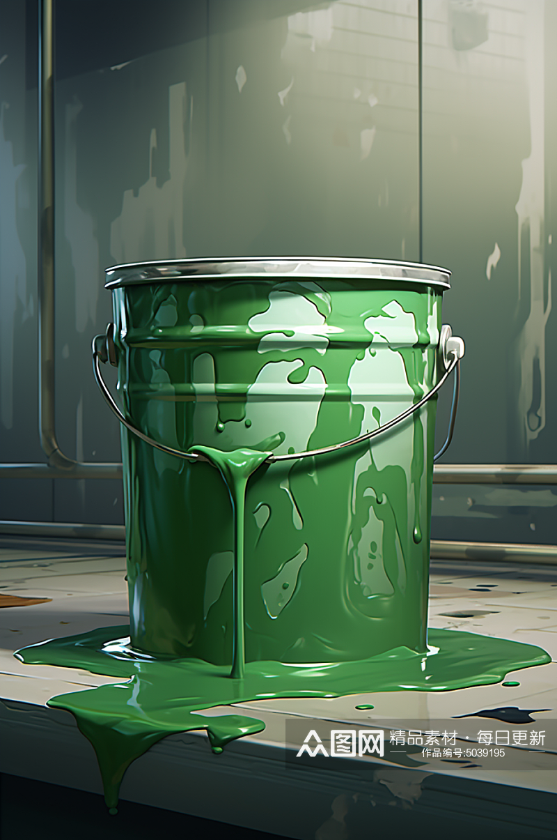 AI数字艺术油漆桶涂料桶包装样机模型素材