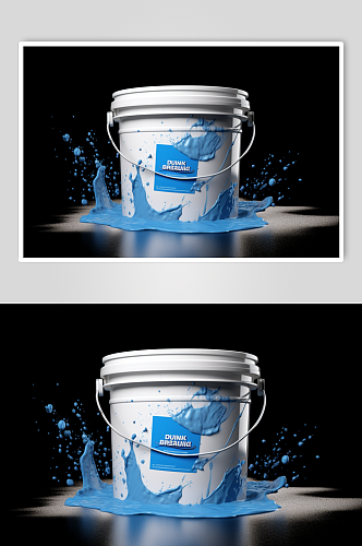 AI数字艺术油漆桶涂料桶包装样机模型