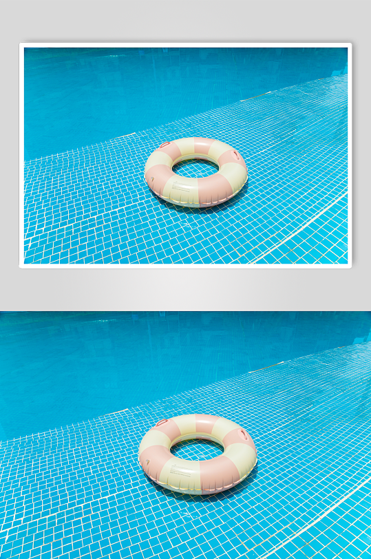 夏日泳池避暑摄影图片