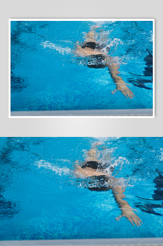 夏日男生泳池游泳男教练人物摄影图片-众图网