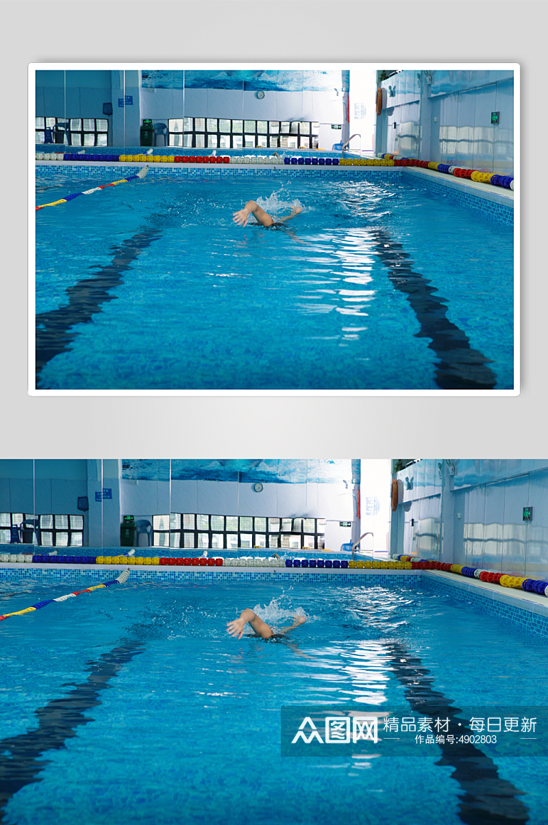 夏日男生泳池游泳男教练人物摄影图片素材