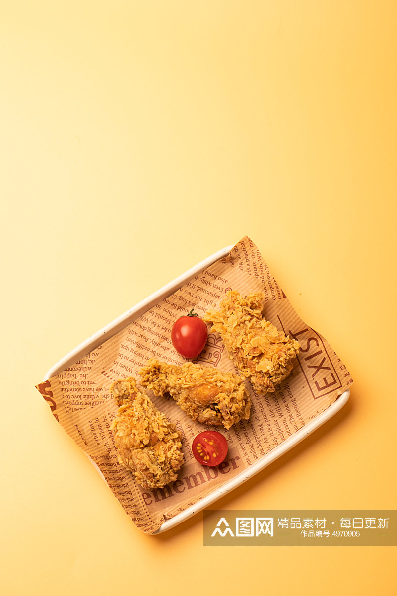 酥脆油炸鸡米花油炸美食摄影图片素材
