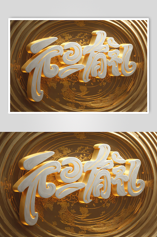 AI数字艺术元旦有礼元旦立体字场景模型-众图网