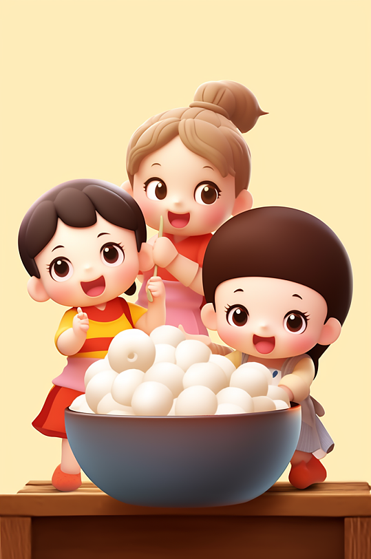 AI数字艺术元宵节人物插画-众图网