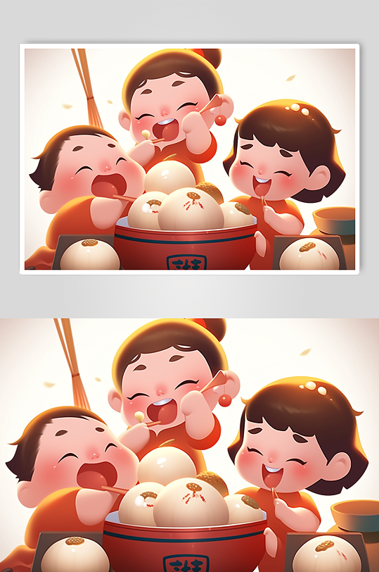 AI数字艺术元宵节人物插画-众图网