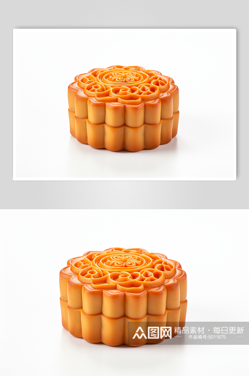 AI数字中秋节月饼中式甜品模型素材