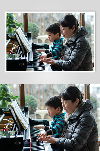 AI数字艺术钢琴乐器培训肖像人物摄影图