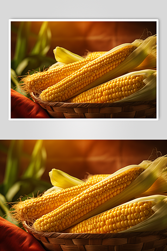 AI数字艺术玉米农产品农场丰收摄影图