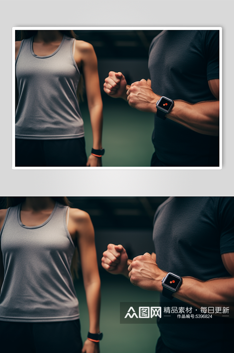 AI数字艺术运动健身智能手表摄影图素材