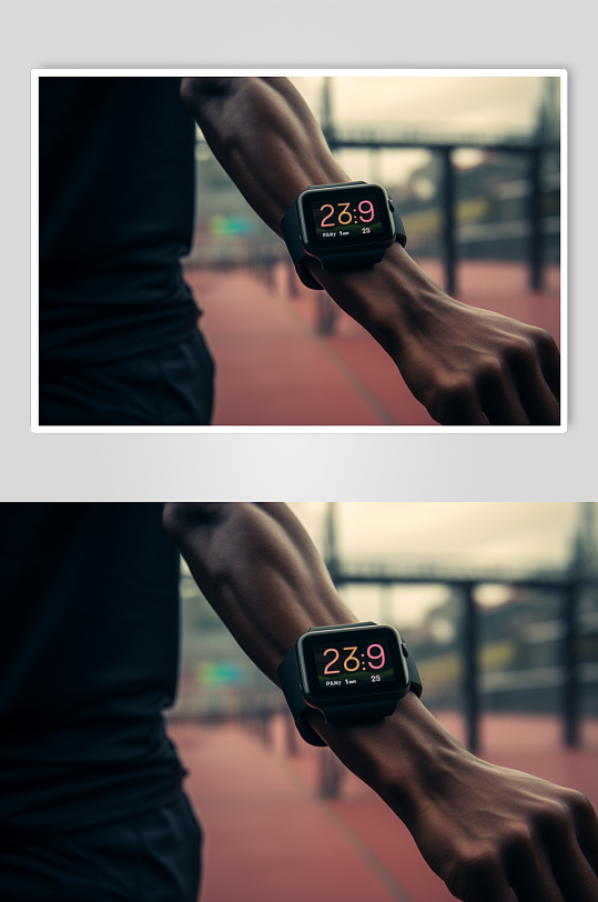 AI数字艺术运动健身智能手表摄影图