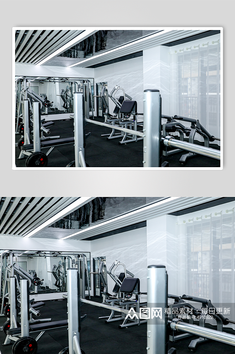 健身房锻炼器械运动器材摄影图片素材
